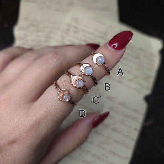 Moonstone Eclipse Rings