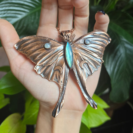 Real Electroformed Luna Moth - From the Garden