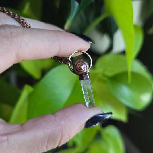 Snail Shell & Quartz Necklaces - From the Garden