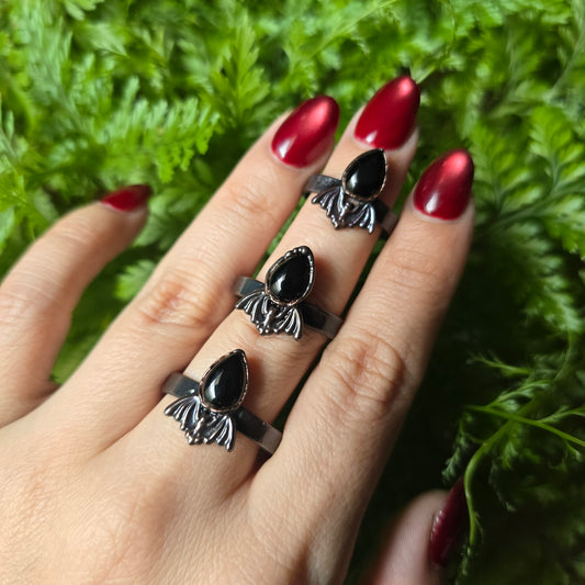Onyx Bat Rings