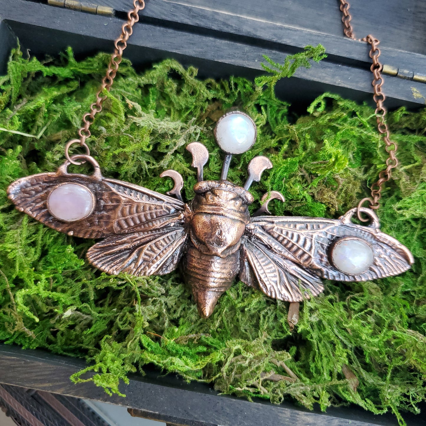 Summer Nights Collection - Full Moon Cicada Necklace