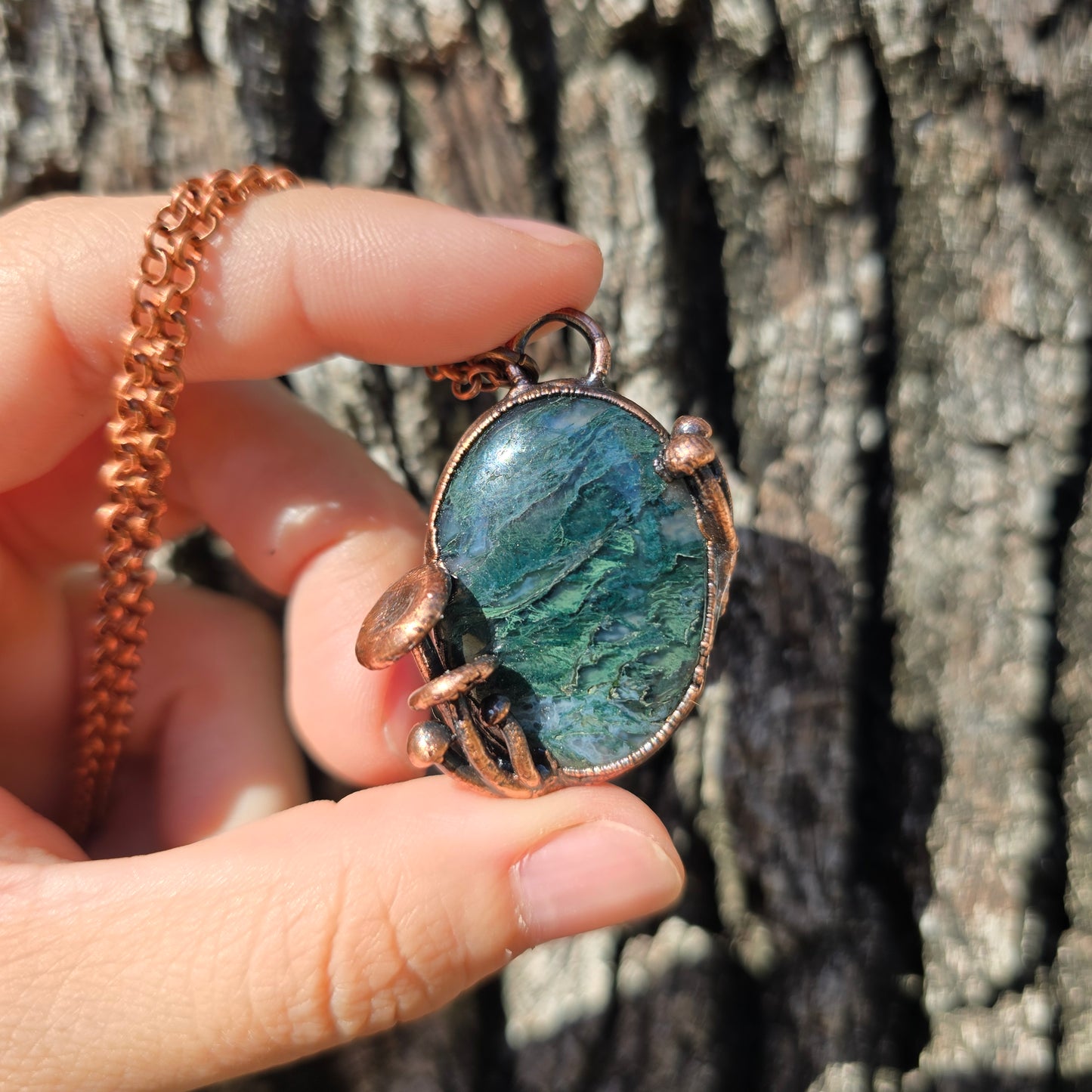 MUSHROOM - Moss Agate Necklace #2