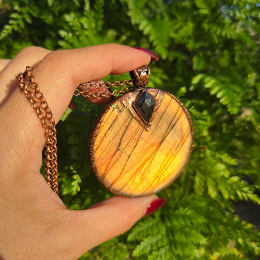 Fire Collection - Large Labradorite & Hematite