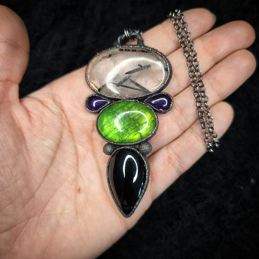 BEETLEJUICE Collection- Labradorite, Amethyst, Onyx, Tourmalinated Quartz