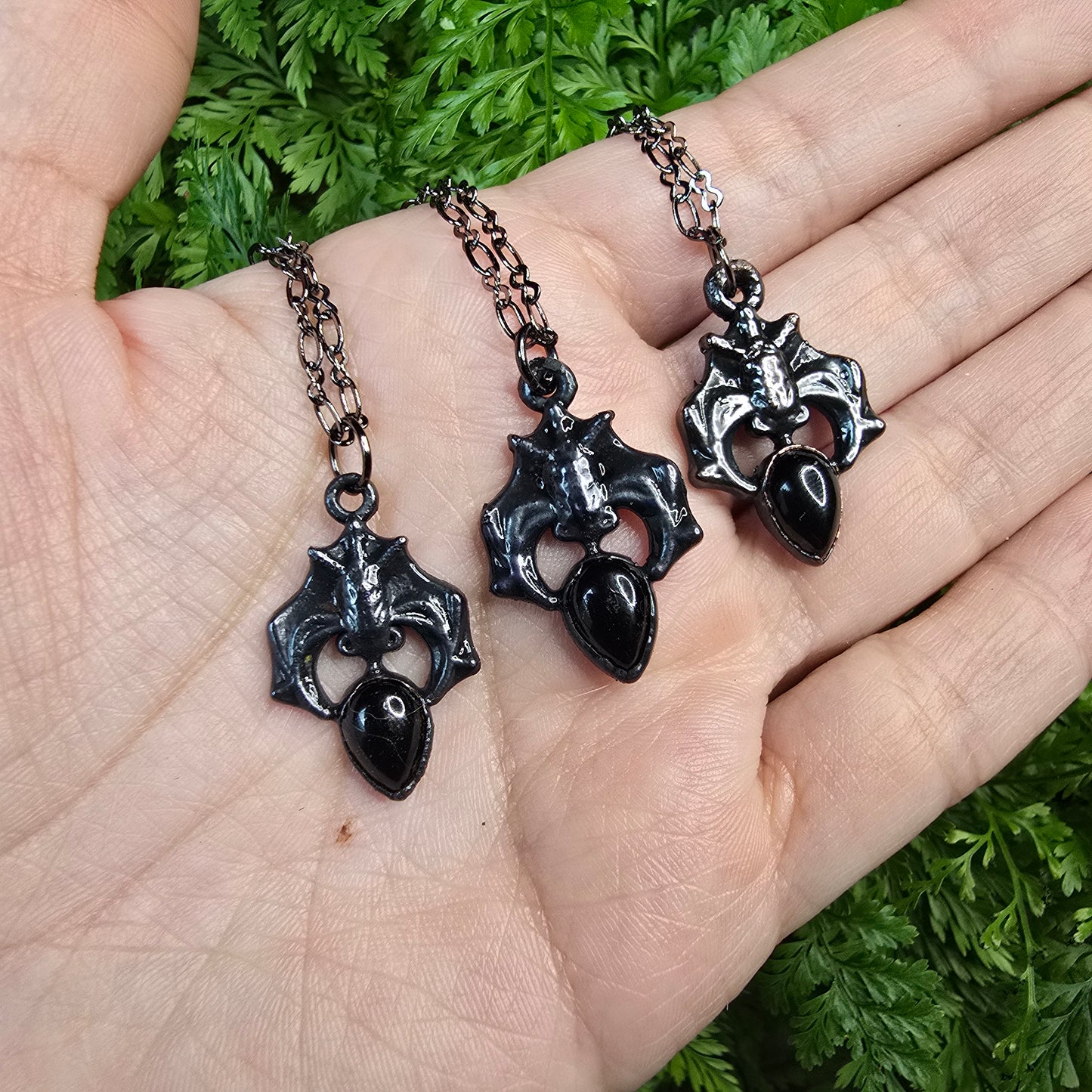 Onyx Bat Necklace