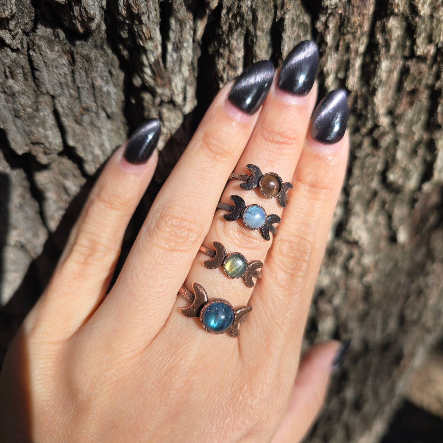 Triple Moon Rings