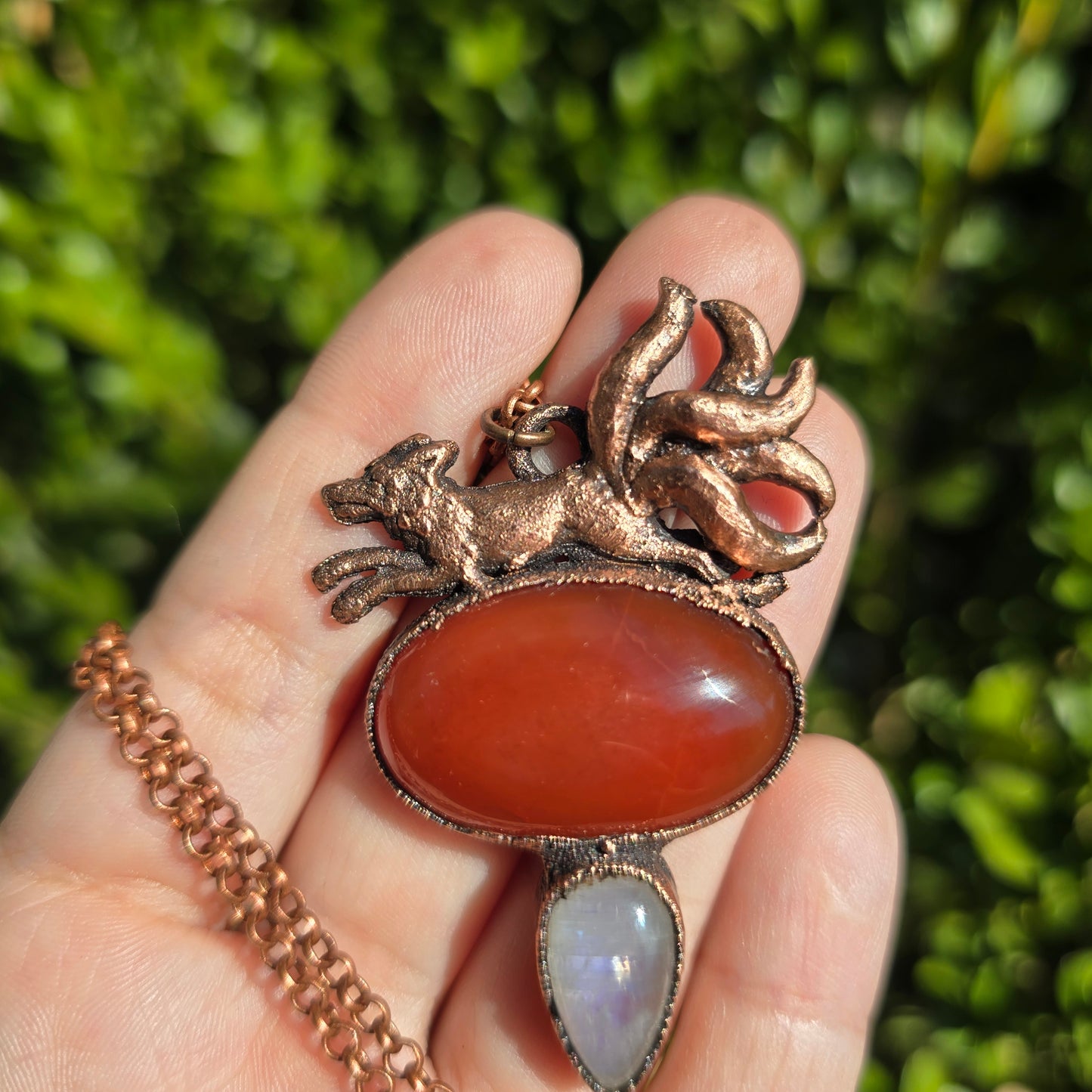 Yōkai - Carnelian and Moonstone Necklace