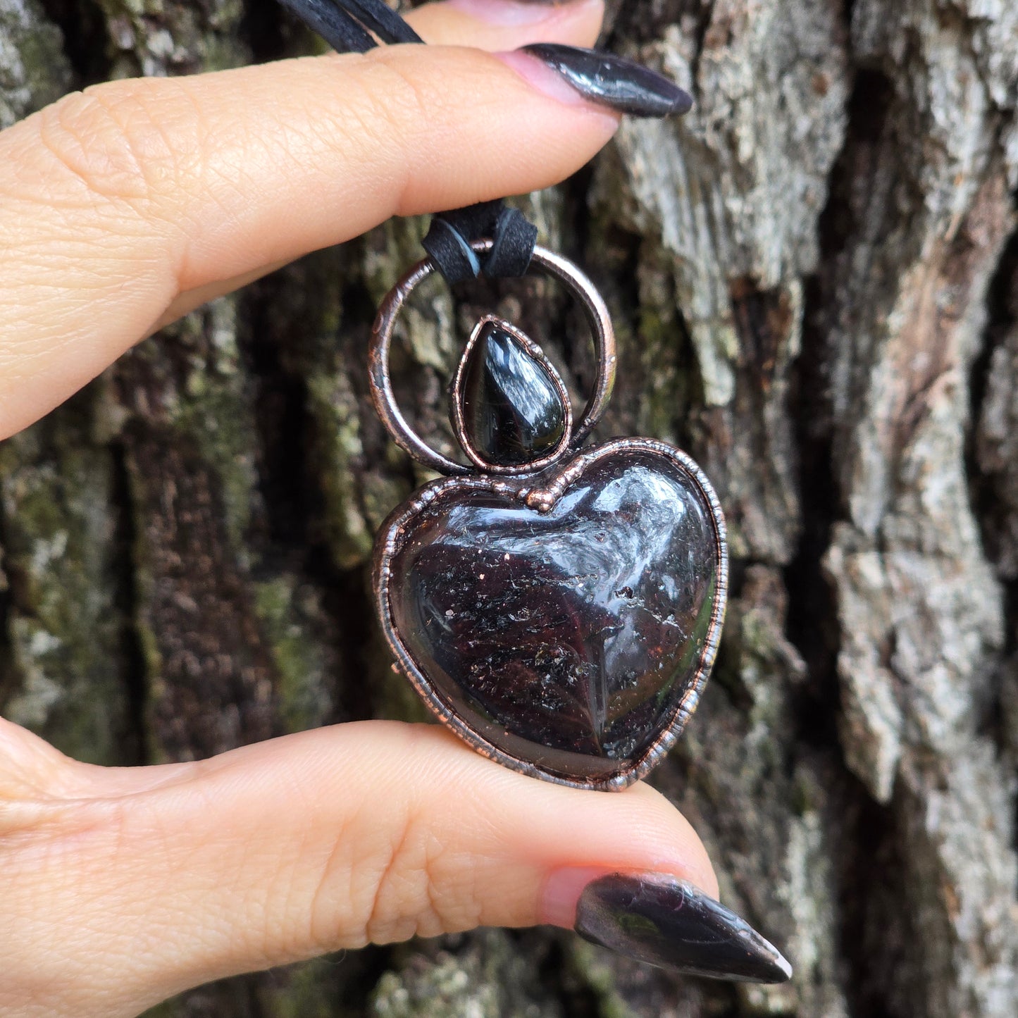 Garnet and Onyx Heart