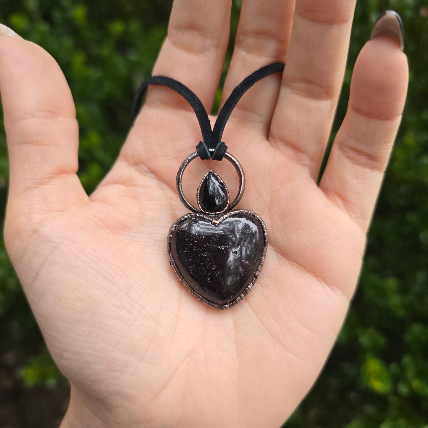 Garnet and Onyx Heart