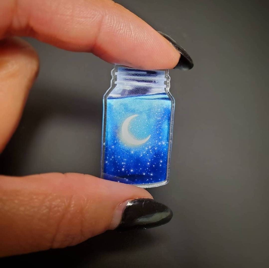Moon and Stars Acrylic Pin