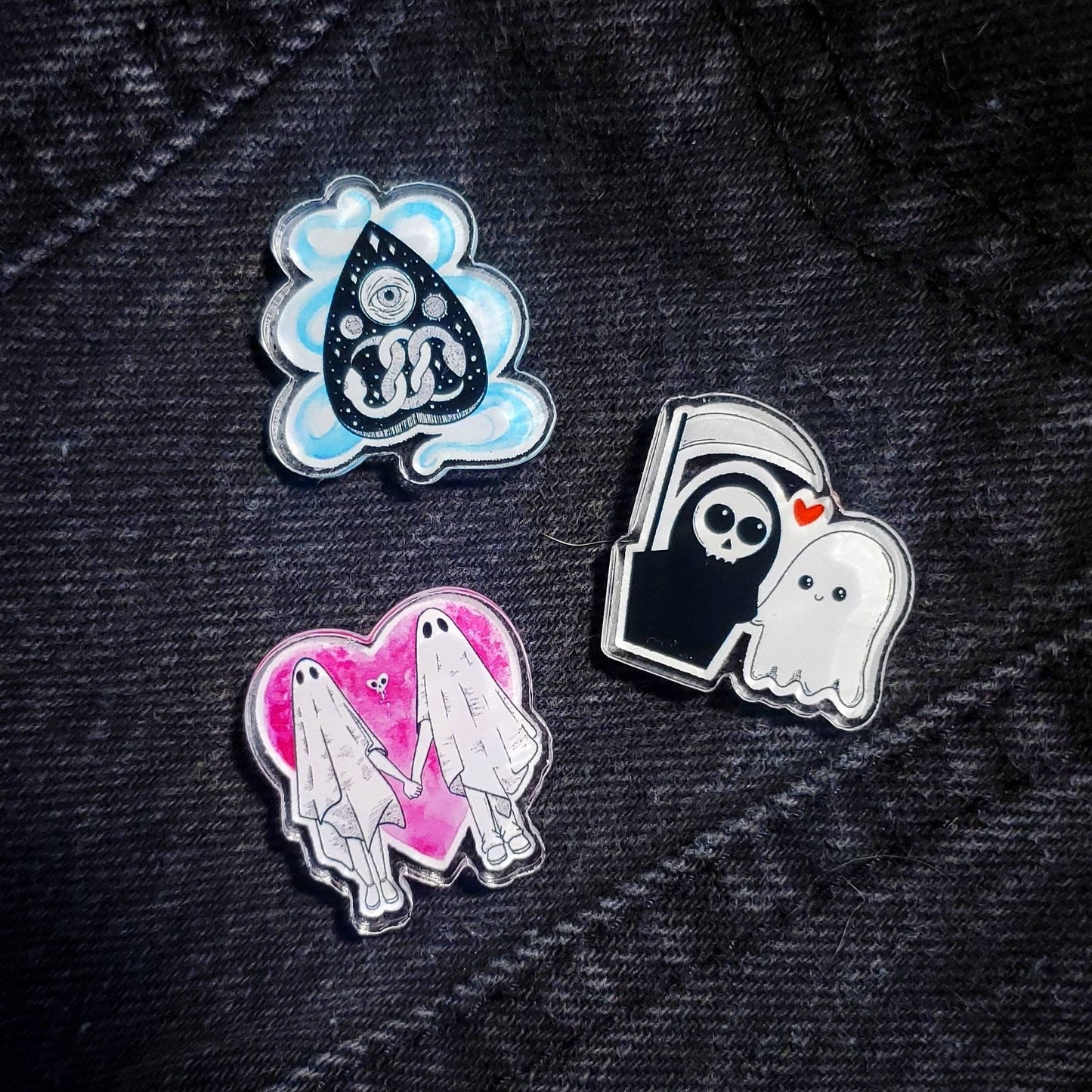 Grim and Ghost Acrylic Pin